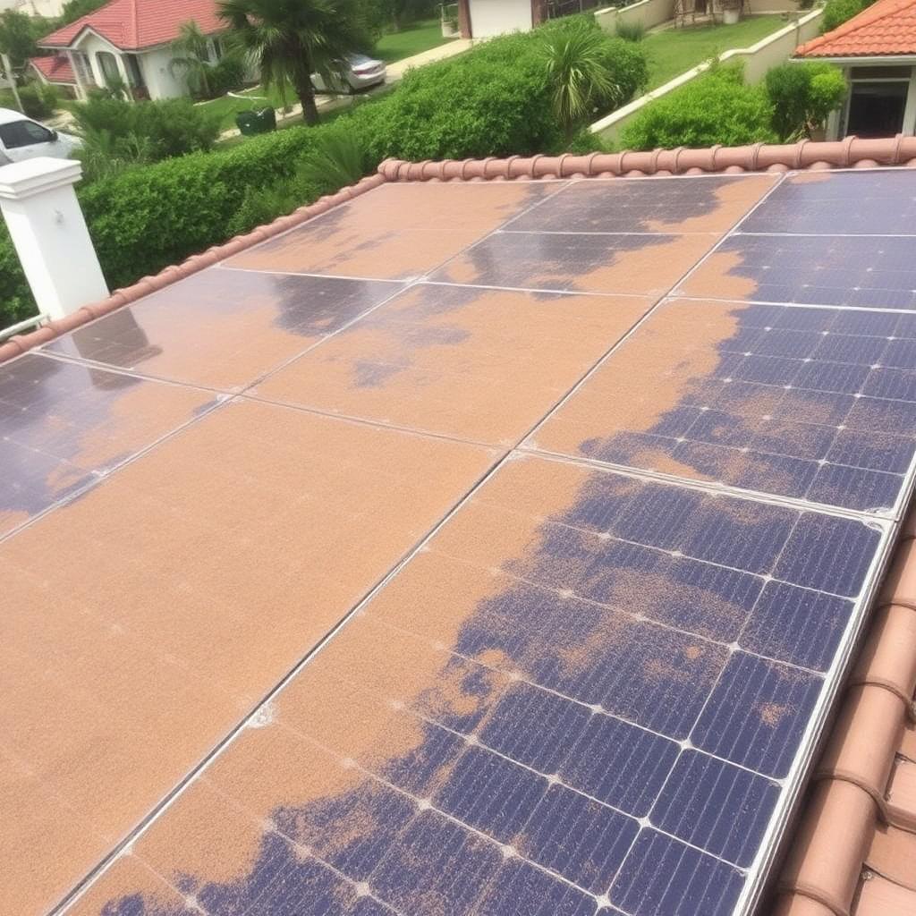 Rooftop solar array before